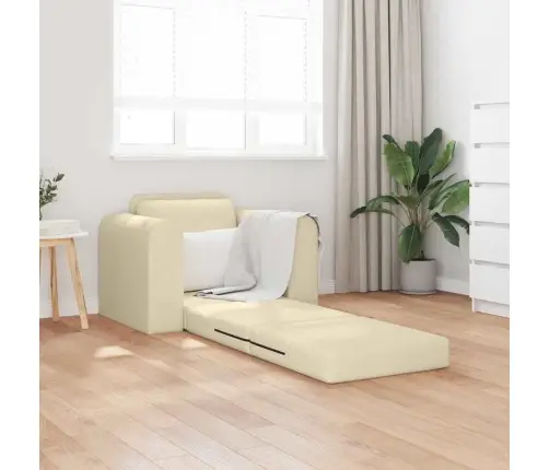 Grīdas Dīvāngulta 2-In-1 Krēmkrāsas 98X71X83 Cm Audums Vidaxl