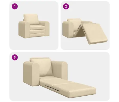 Grīdas Dīvāngulta 2-In-1 Krēmkrāsas 98X71X83 Cm Audums Vidaxl