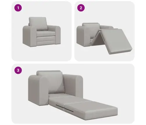 Grīdas Dīvāngulta 2-In-1 Mākoņu Pelēkā 98X71X83 Cm Audums Vidaxl