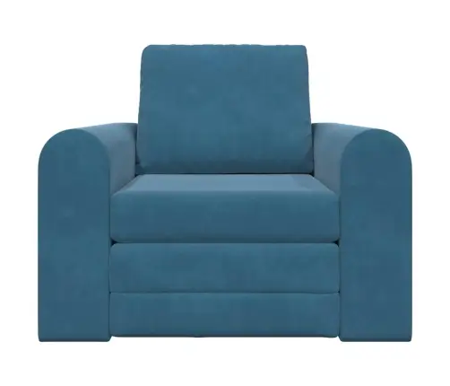 Grīdas Dīvāngulta 2-In-1 Zila 98X71X83 Cm Samts Vidaxl