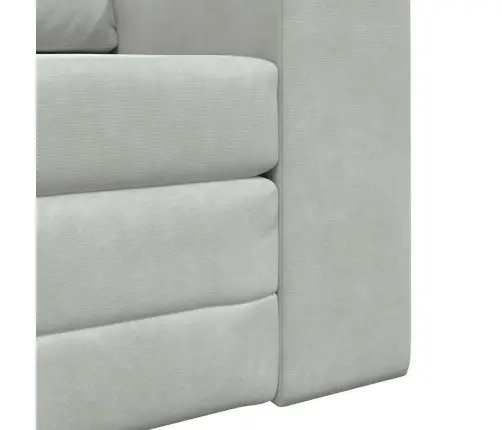 Grīdas Dīvāngulta 2-In-1 Gaiši Pelēks 98X71X83 Cm Samts Vidaxl