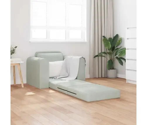 Grīdas Dīvāngulta 2-In-1 Gaiši Pelēks 98X71X83 Cm Samts Vidaxl