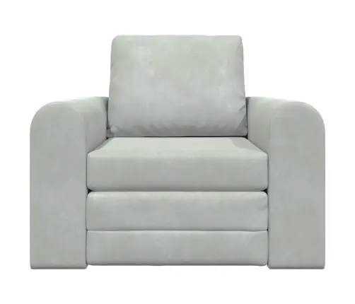 Grīdas Dīvāngulta 2-In-1 Gaiši Pelēks 98X71X83 Cm Samts Vidaxl