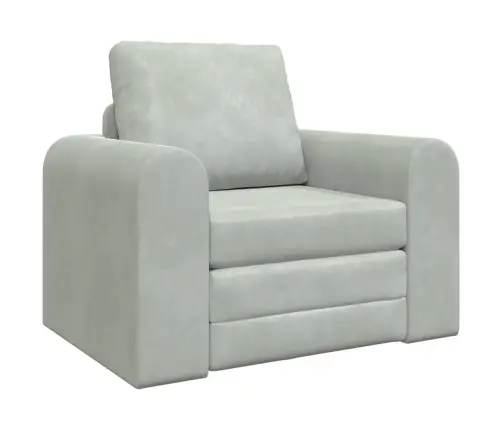 Grīdas Dīvāngulta 2-In-1 Gaiši Pelēks 98X71X83 Cm Samts Vidaxl