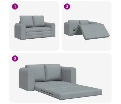 Grīdas Dīvāngulta 2-In-1 Gaiši Pelēks 148X71X83 Cm Audums Vidaxl