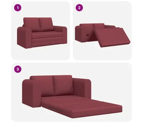 Grīdas Dīvāngulta 2-1 Bordo 148X71X83 Cm Audums Vidaxl
