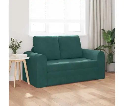 Grīdas Dīvāngulta 2-In-1 Tumši Zaļa 148X71X83 Cm Samts Vidaxl