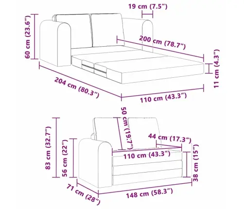 Grīdas Dīvāngulta 2-In-1 Tumši Zaļa 148X71X83 Cm Samts Vidaxl