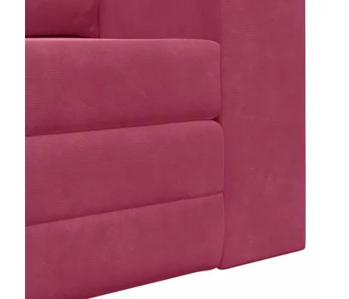 Grīdas Dīvāngulta 2-In-1 Bordo 148X71X83 Cm Samts Vidaxl