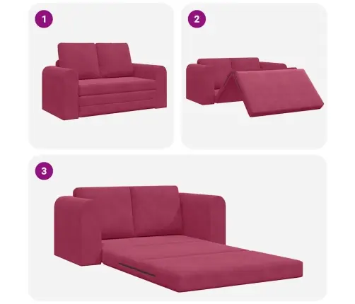 Grīdas Dīvāngulta 2-In-1 Bordo 148X71X83 Cm Samts Vidaxl