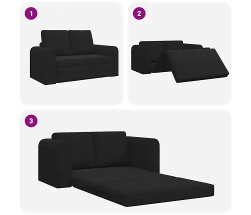 Sofa Lova Juoda 148 X 71 X 83 Cm Aksomas