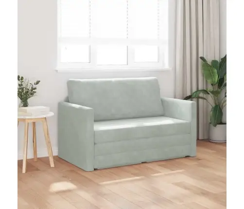 Grīdas Dīvāngulta 2-In-1 Gaiši Pelēks 124X204X61 Cm Aksams Vidaxl