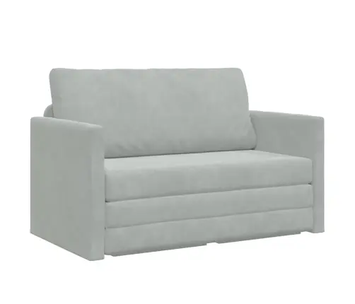 Grīdas Dīvāngulta 2-In-1 Gaiši Pelēks 124X204X61 Cm Aksams Vidaxl