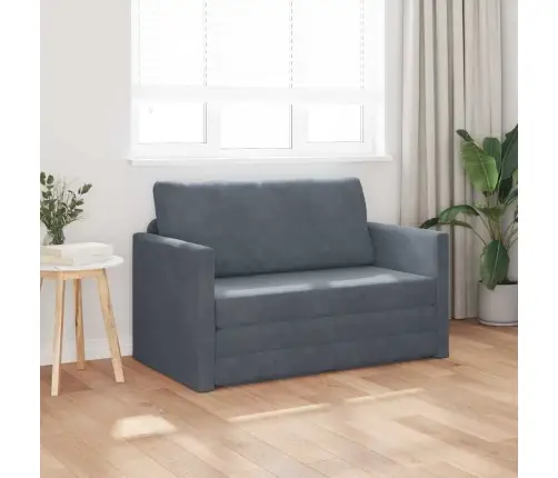 Grīdas Dīvāns Gulta 2-Viens Tumši Pelēks 124X204X61 Cm Velūrs Vidaxl