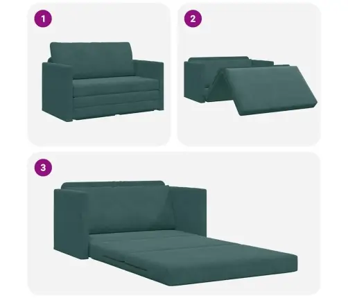 Sofa Lova Tamsiai Žalia 124 X 204 X 61 Cm Aksomas