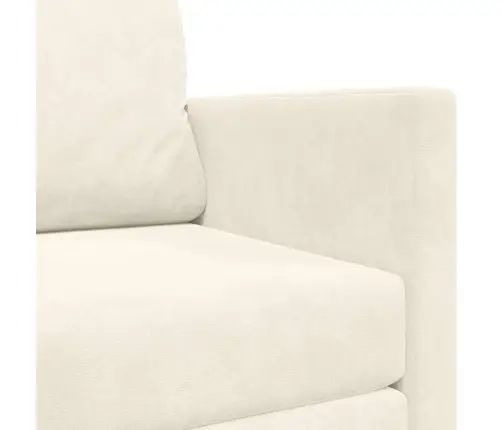 Grīdas Dīvāngulta 2-In-1 Krēms 124X204X61 Cm Samts Vidaxl