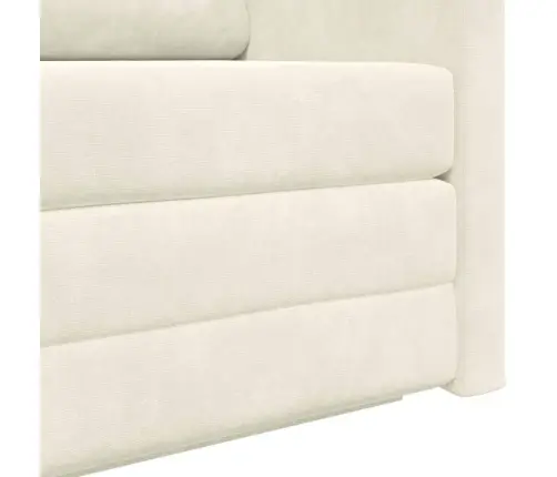 Grīdas Dīvāngulta 2-In-1 Krēms 124X204X61 Cm Samts Vidaxl
