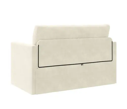 Grīdas Dīvāngulta 2-In-1 Krēms 124X204X61 Cm Samts Vidaxl