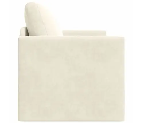 Grīdas Dīvāngulta 2-In-1 Krēms 124X204X61 Cm Samts Vidaxl