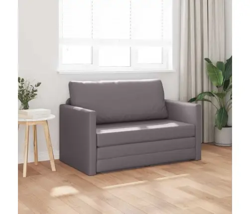 Grīdas Dīvāngulta 2-In-1 Pelēka 124X71X78 Cm Mākslīgā Āda Vidaxl