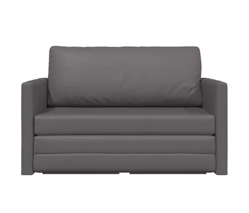 Grīdas Dīvāngulta 2-In-1 Pelēka 124X71X78 Cm Mākslīgā Āda Vidaxl