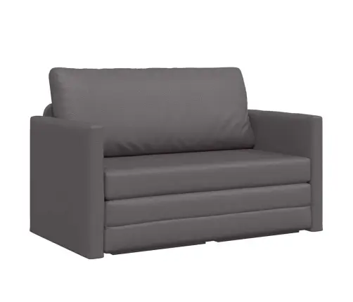 Grīdas Dīvāngulta 2-In-1 Pelēka 124X71X78 Cm Mākslīgā Āda Vidaxl