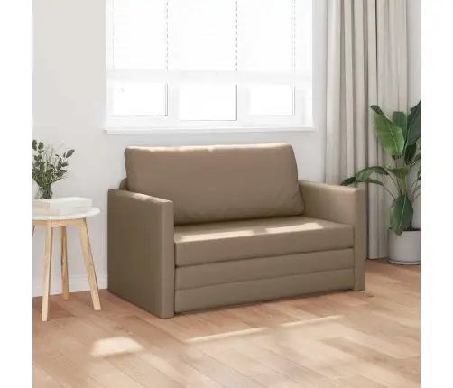 Grīdas Dīvāngulta 2-In-1 Kapučīno 124X71X78 Cm Mākslīgā Āda Vidaxl