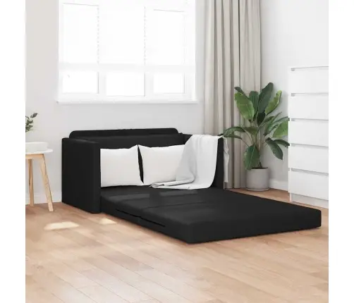 Grīdas Dīvāns-Gulta 2-In-1 Melns 124X71X78 Cm Mākslīga Āda Vidaxl