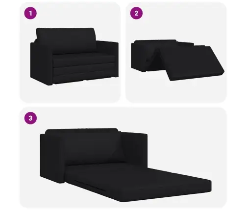 Grīdas Dīvāns-Gulta 2-In-1 Melns 124X71X78 Cm Mākslīga Āda Vidaxl