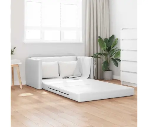 Grīdas Dīvāngulta 2-In-1 Balts 124X71X78 Cm Mākslīgā Āda Vidaxl