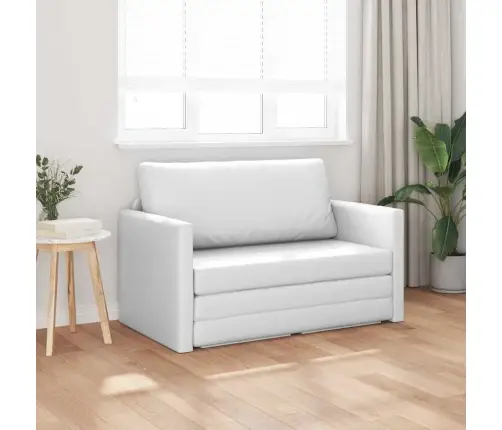 Grīdas Dīvāngulta 2-In-1 Balts 124X71X78 Cm Mākslīgā Āda Vidaxl