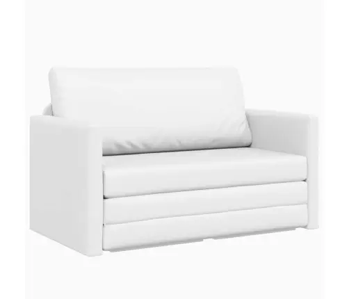 Grīdas Dīvāngulta 2-In-1 Balts 124X71X78 Cm Mākslīgā Āda Vidaxl