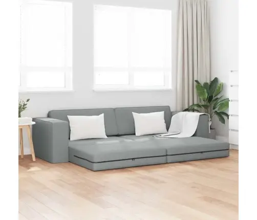 Grīdas Dīvāngulta 2-In-1 Gaiši Pelēka 245X150X60.5 Cm Audums Vidaxl