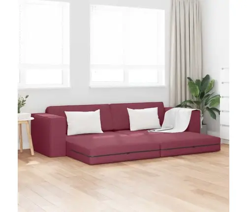 Grīdas Dīvāngulta 2-In-1 Bordo 245X150X60.5 Cm Audums Vidaxl