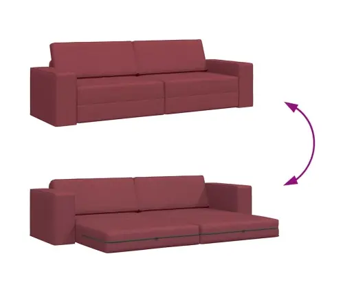 Grīdas Dīvāngulta 2-In-1 Bordo 245X150X60.5 Cm Audums Vidaxl