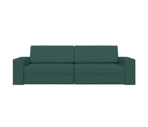 Grīdas Dīvāngulta 2-In-1 Tumši Zaļa 245X150X60.5 Cm Audums Vidaxl