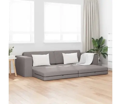 Grīdas Dīvāngulta 2 Vienā Pelēkbrūns 245X150X60.5 Cm Audums Vidaxl