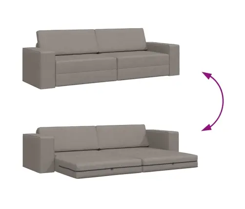 Grīdas Dīvāngulta 2 Vienā Pelēkbrūns 245X150X60.5 Cm Audums Vidaxl