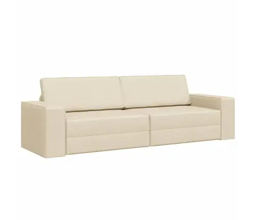 Grīdas Dīvāngulta 2-In-1 Krēmkrāsā 245X150X60.5 Cm Audums Vidaxl