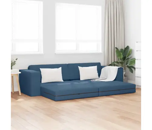 Grīdas Dīvāngulta 2-In-1 Zila 245X150X60.5 Cm Audums Vidaxl