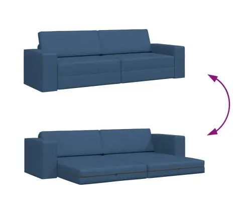 Grīdas Dīvāngulta 2-In-1 Zila 245X150X60.5 Cm Audums Vidaxl