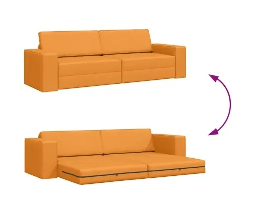 Diivanvoodi 200Cm Tume Kollane Kangas