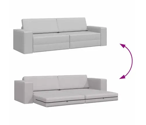 Grīdas Dīvāngulta 2-In-1 Mākoņu Pelēkā 245X150X60.5 Cm Audums Vidaxl