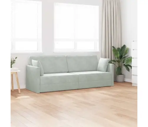 Põrandadiivan-Voodi Helehall 213 X 70 X 77 Cm Samet