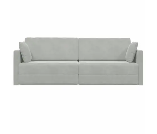 Põrandadiivan-Voodi Helehall 213 X 70 X 77 Cm Samet