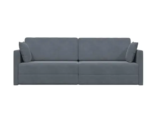 Grīdas Dīvāngulta 2-In-1 Tumši Pelēks 213X144X60 Cm Samts Vidaxl