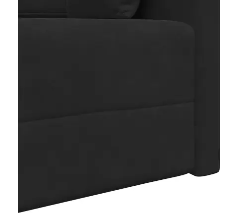 Grīdas Dīvāngulta 2-In-1 Melna 213X144X60 Cm Velvet Vidaxl