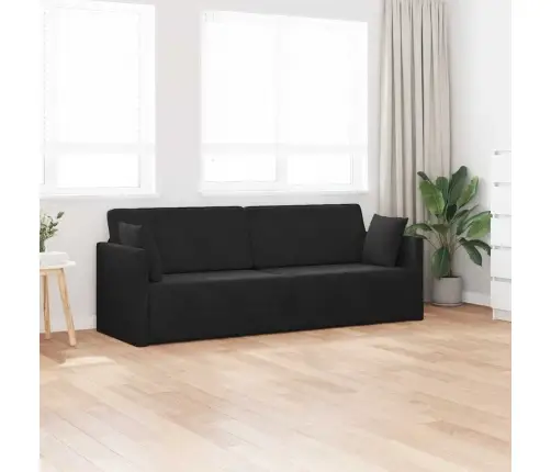 Grīdas Dīvāngulta 2-In-1 Melna 213X144X60 Cm Velvet Vidaxl