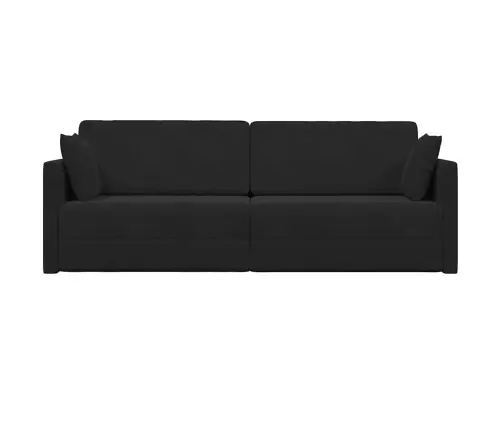 Grīdas Dīvāngulta 2-In-1 Melna 213X144X60 Cm Velvet Vidaxl