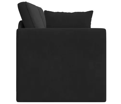 Grīdas Dīvāngulta 2-In-1 Melna 213X144X60 Cm Velvet Vidaxl